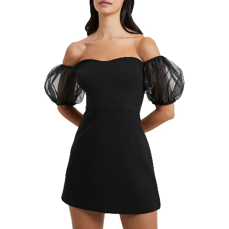 Act Now fitted bodycon dressFrench Connection Womens Whisper Puff Sleeve Off-The-Shoulder Sheath Dress