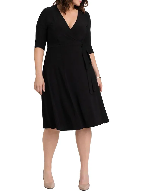 Major Savings A-line dressPlus Womens Soft Casual Wrap Dress