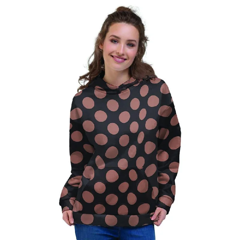 Price Break Black Brown Polka Dot Women's Hoodie