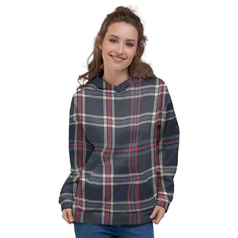 Doorbuster Deal Black Tartan Plaid Women's Hoodie