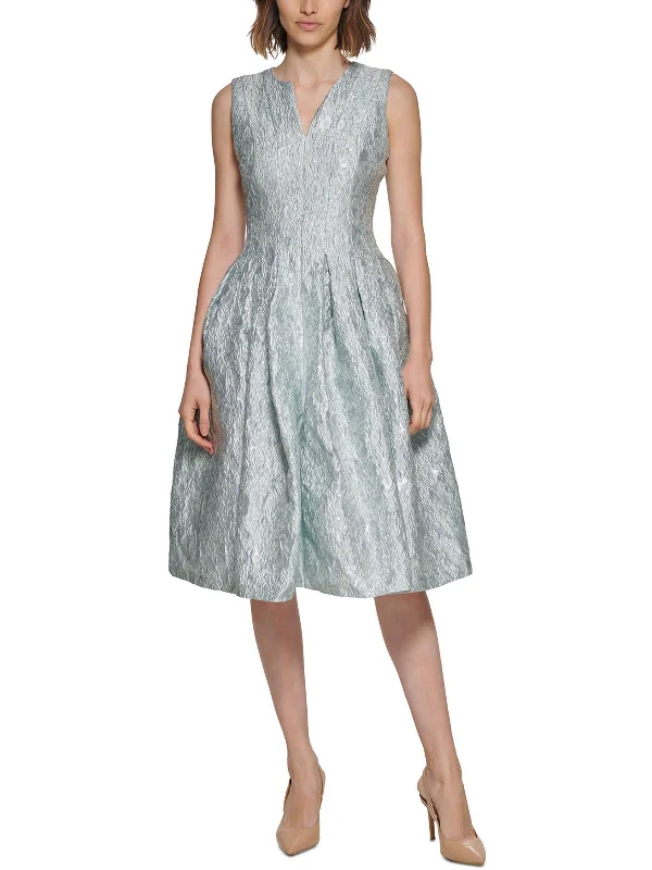 Deep Discounts oversized dressWomens Jacquard Knee Fit & Flare Dress