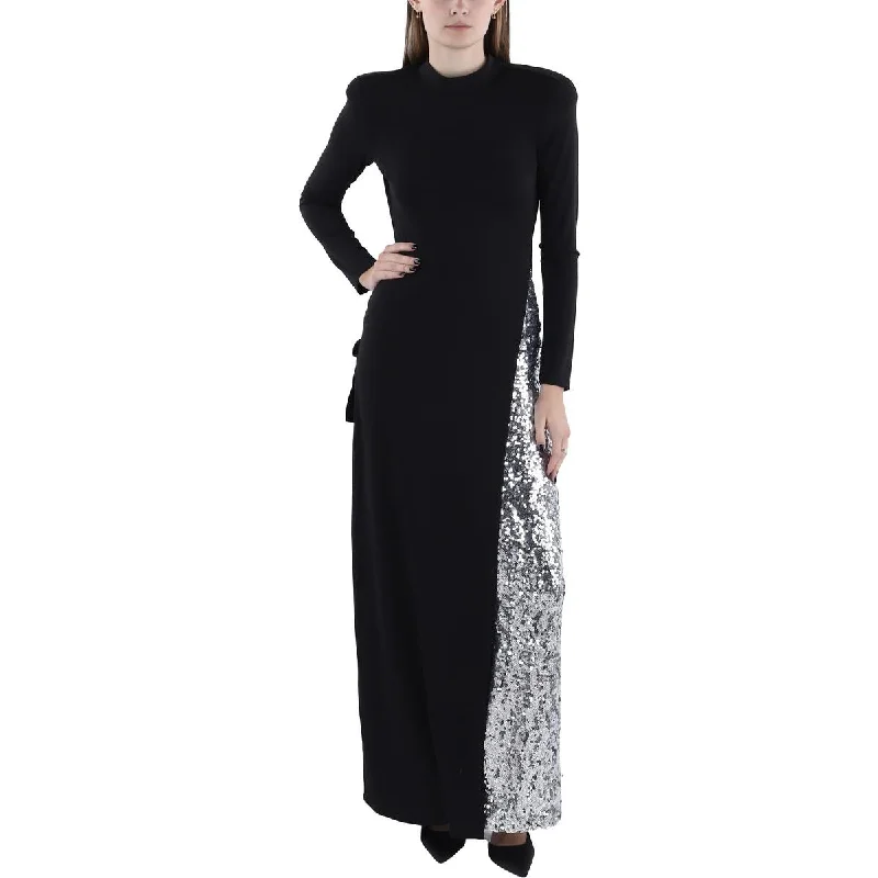 Special Savings floral wrap dressBCBGMAXAZRIA Womens Sequined Maxi Evening Dress