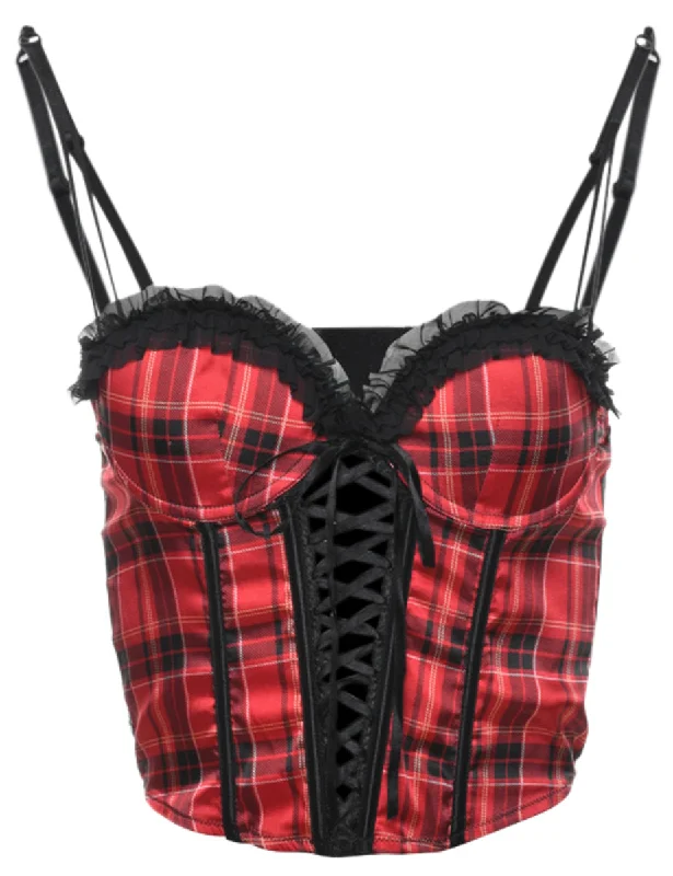 Fantastic Offers performance jacketChecked Pattern Bustier - S
