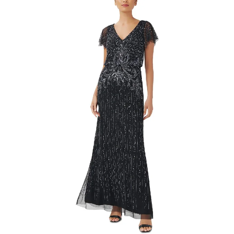 Bargain Prices modern dressAdrianna Papell Womens Sequined Long Evening Dress