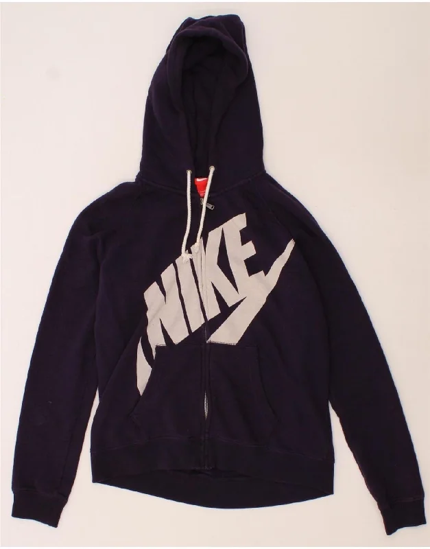 New Markdowns NIKE Mens Graphic Zip Hoodie Sweater Large Purple Cotton