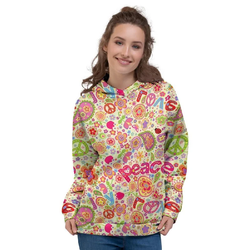 Blowout Deals Hippie White Peace Women's Hoodie