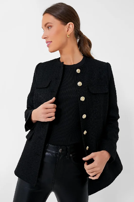 Limited Quantity stylish zip jacketBlack Tweed Jennings Jacket