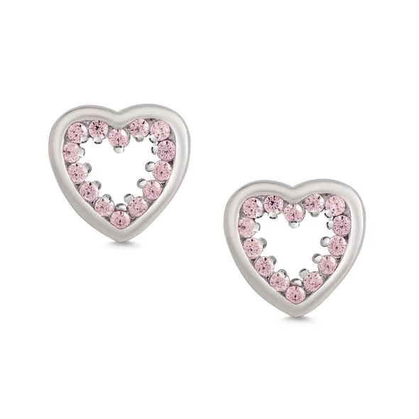 Huge Discounts off-shoulder dressLily Nily Inlaid Pink Heart Studs
