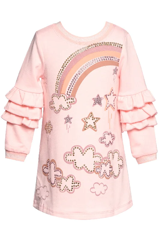 Don’t Miss Out textured dressRuffle Dress with Cloud Print