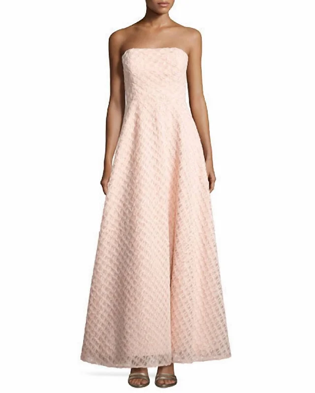 Super Deal floral wrap dressStrapless Patterned Gown In Blush