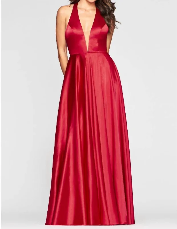 Great Bargains party dressLong Charmeuse Dress In Red