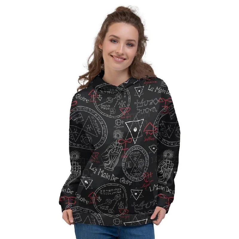 Seasonal Sale Chiromancy Symbol Gothic Witch Women's Hoodie