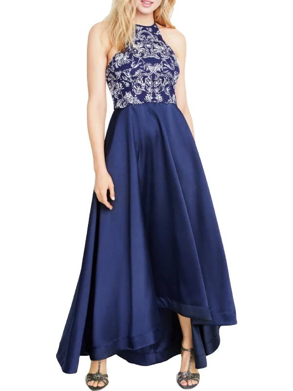 Warehouse Sale trendy mini dressJuniors Womens Embroidered Long Halter Dress