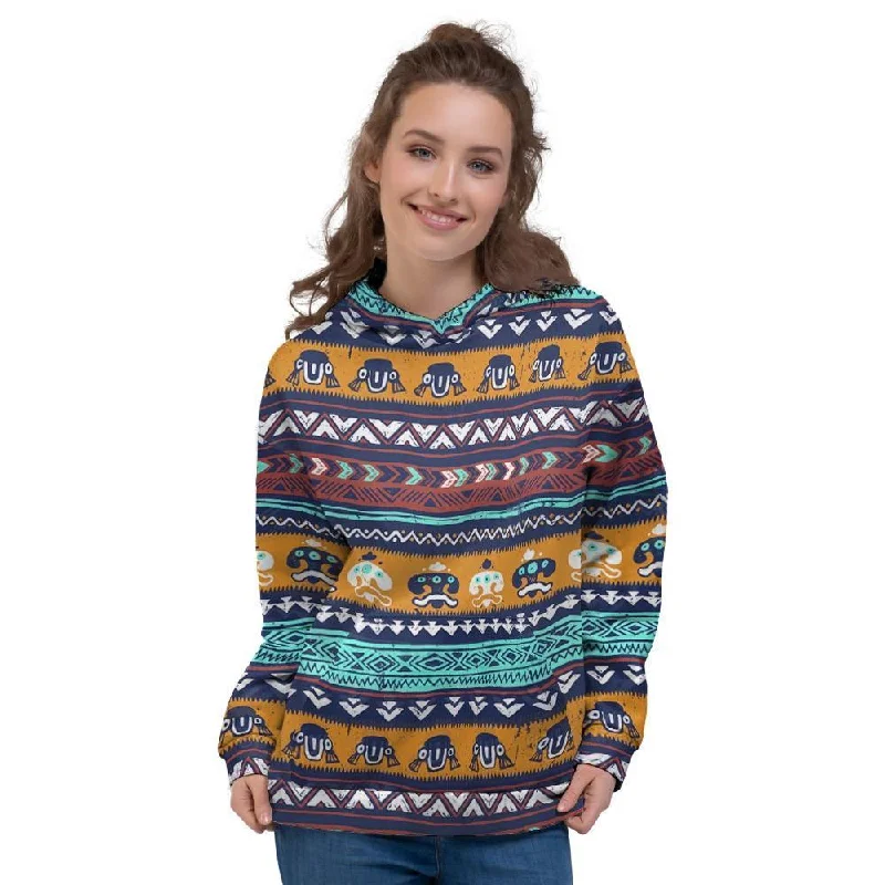 Fantastic Offers Colorful Neon Ethic Aztec Maya Print Women's Hoodie