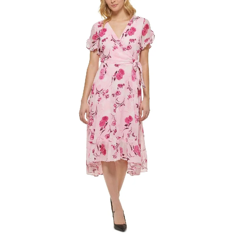Massive Deals trendy wrap dressKarl Lagerfeld Paris Womens Surplice Midi Wrap Dress