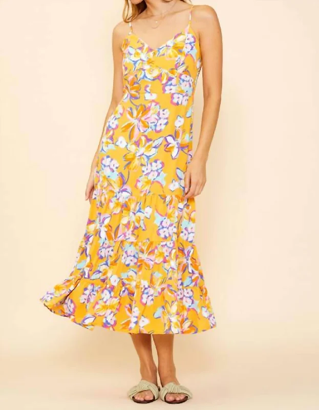 Buy More, Save More puff sleeve dressButton Detail Midi Dress In Mango Sorbert