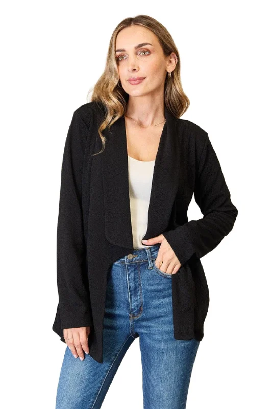 New Markdowns sleek puffer jacketHeimish Full Size Open Front Long Sleeve Blazer