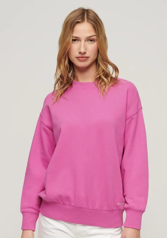 Massive Deals high-fashion hoodieSuperdry Womens Essential Logo Sweatshirt, Flash Pink