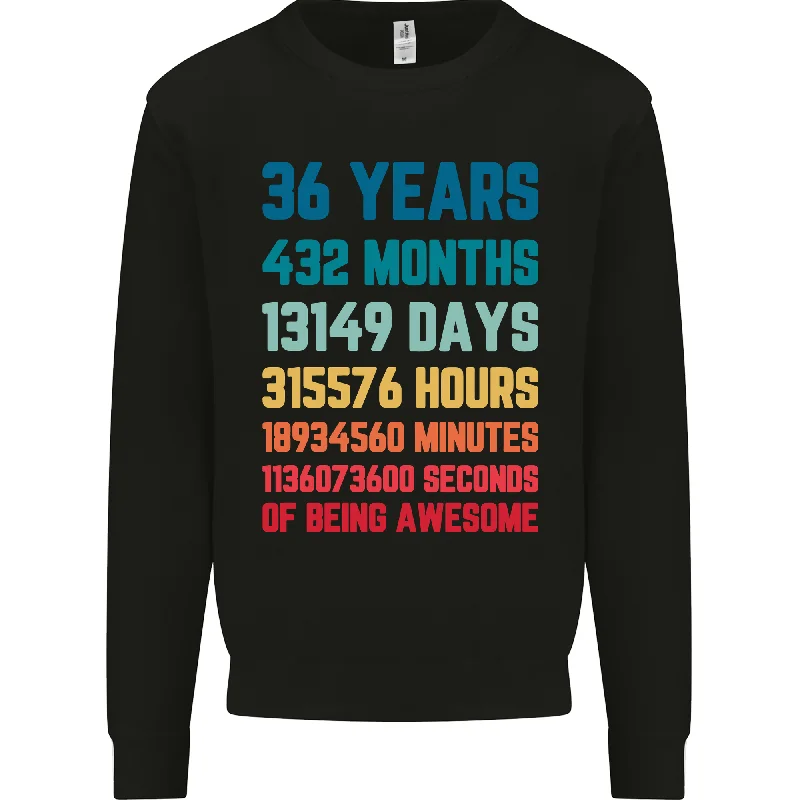 Incredible Offers soft gym hoodie36th Birthday 36 Year Old Mens Sweatshirt Jumper