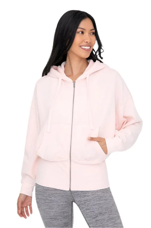 Price Cut leather style jacketFleece Hoodie Jacket With Tapered Sleeves