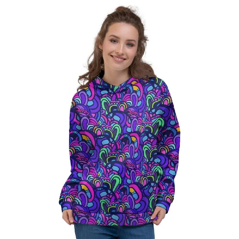 Flash Deals Blue Psychedelic Women's Hoodie
