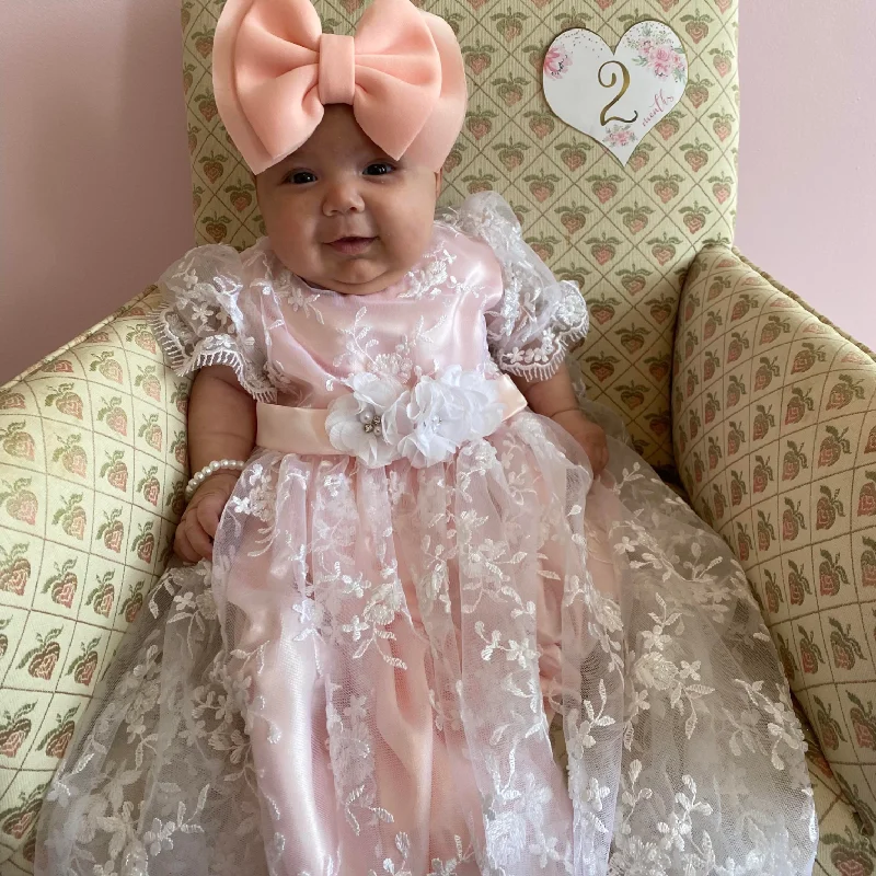 Great Bargains lace-up dressPiccolo Bacio Custom Pink Gown