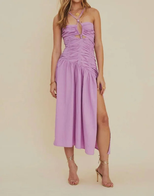 Value Deals velvet dressSkylar Ruched Dress In Lavender