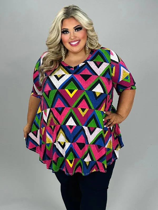 Best Bargains boho dress63 PSS {Do The Best You Can} Black Magenta Geo Print Tunic EXTENDED PLUS SIZE 4X 5X 6X
