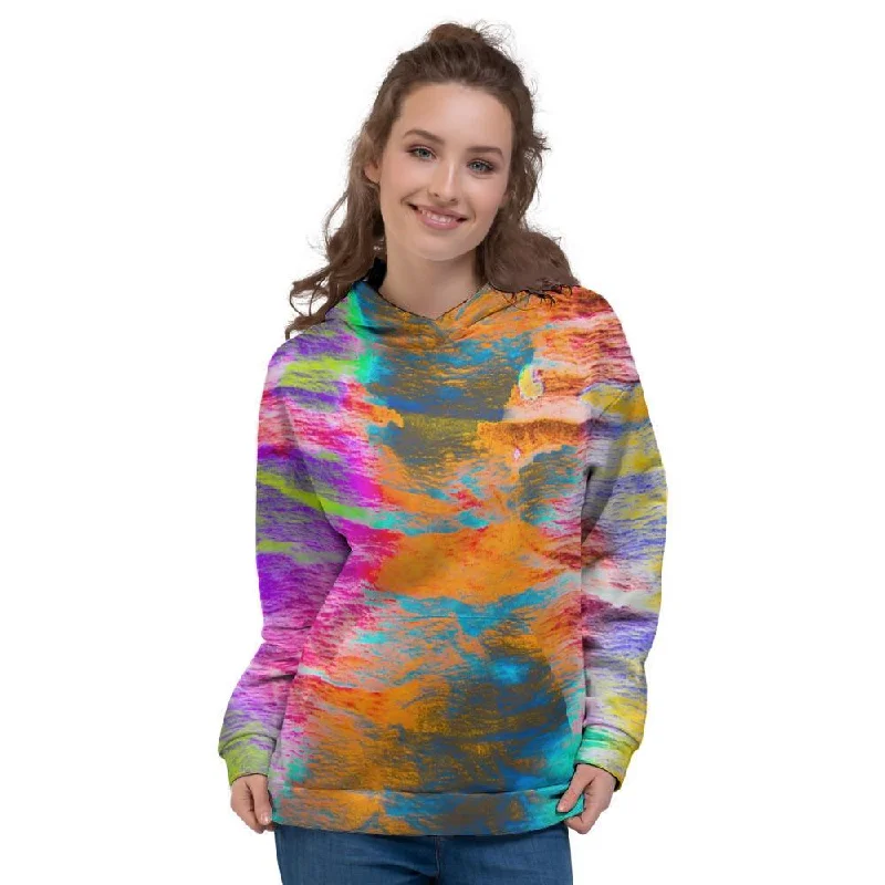 Shop and Save Colorful Abstract Tie Dye Women's Hoodie