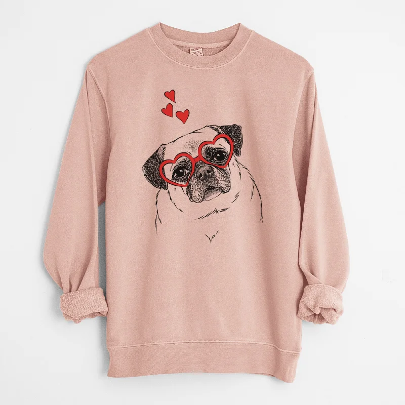 Price Blitz oversized gym sweatshirtValentine Zoey the Pug - Unisex Pigment Dyed Crew Sweatshirt