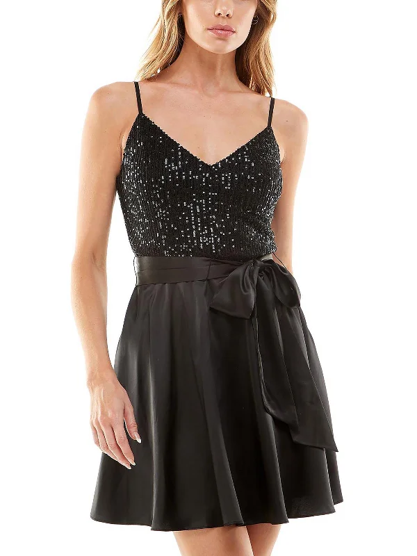 Price Slash comfy maxi dressJuniors Womens Sequined Mini Cocktail and Party Dress