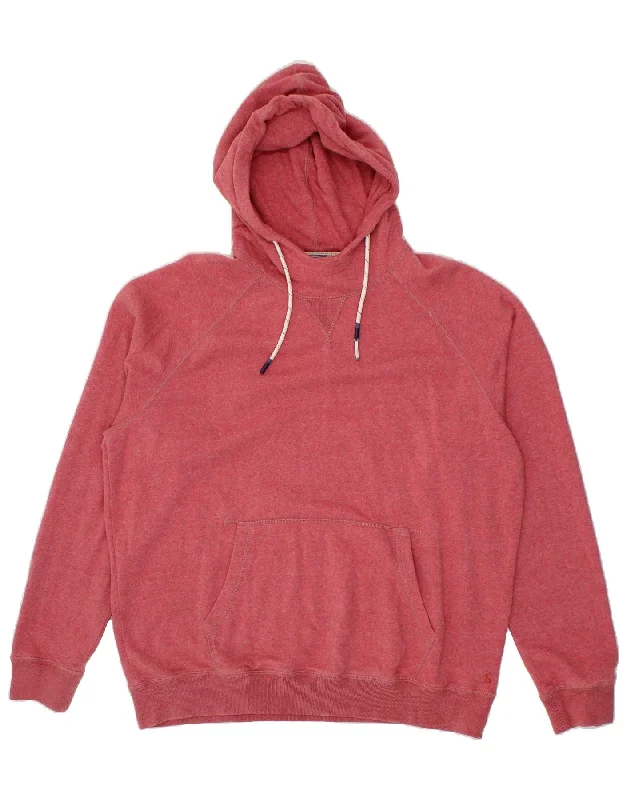 Price Cut JOULES Mens Hoodie Jumper 2XL Pink Cotton