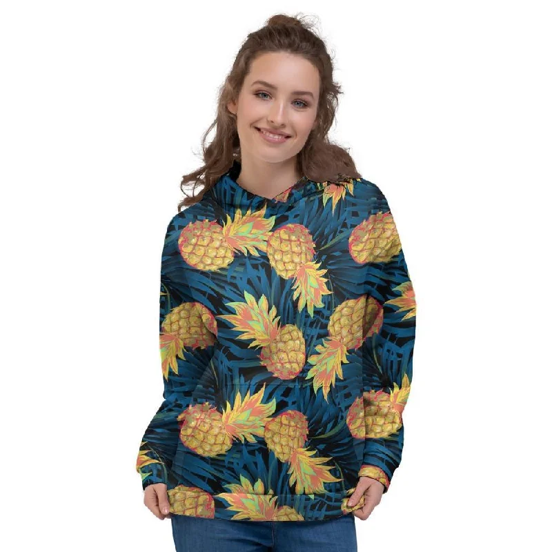 Hurry In Golden Pineapple Edm Hawaiian Print Women's Hoodie