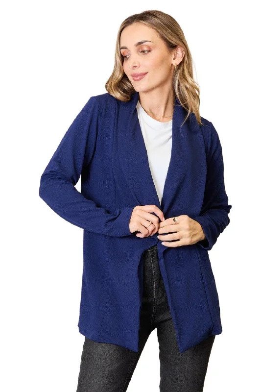 Sale Event pullover jacketHeimish Full Size Statement Neck Open Front Blazer