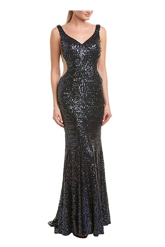Lowest Prices oversized dressSequin Evening Gown In Navy