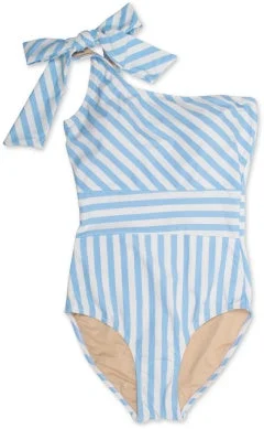 Deal Frenzy denim dressWomen's One Shoulder Stripe Suit