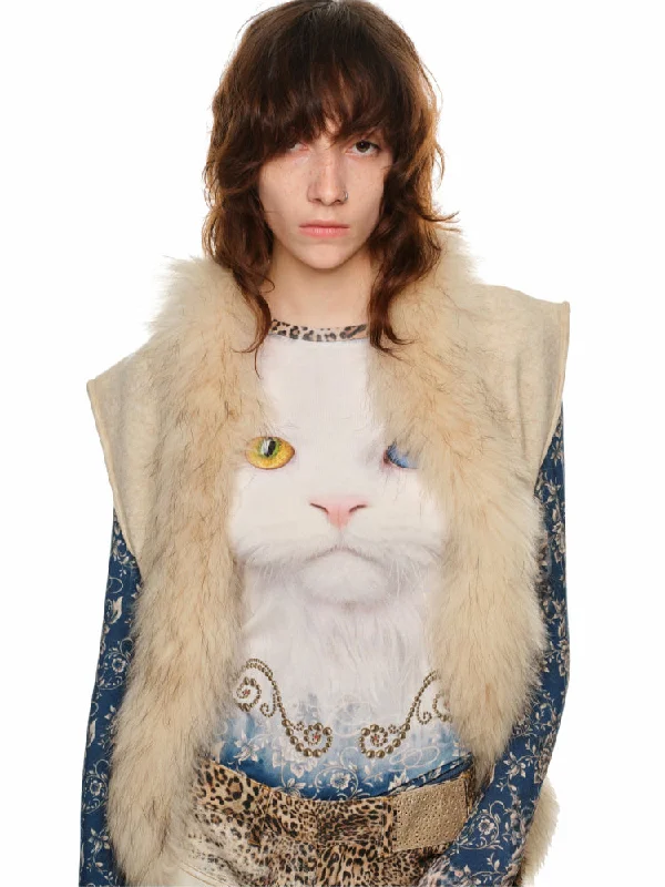 Great Deals comfortable zip jacketRaccoon Fur Knit Vest Outerwear