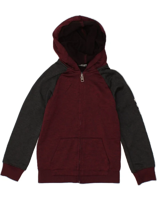 Early Bird Discount HURLEY Boys Graphic Zip Hoodie Sweater 5-6 Years Red Colourblock Polyester