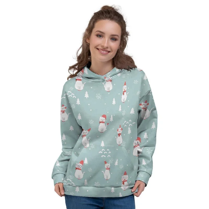 Best Seller Christmas Cat Print Women's Hoodie
