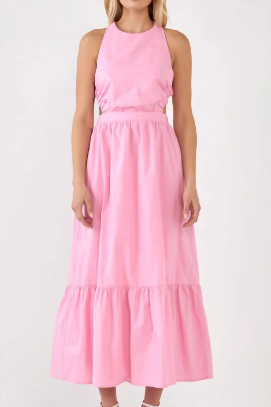 Super Deal casual shift dressSleeveless Maxi Dress In Pink