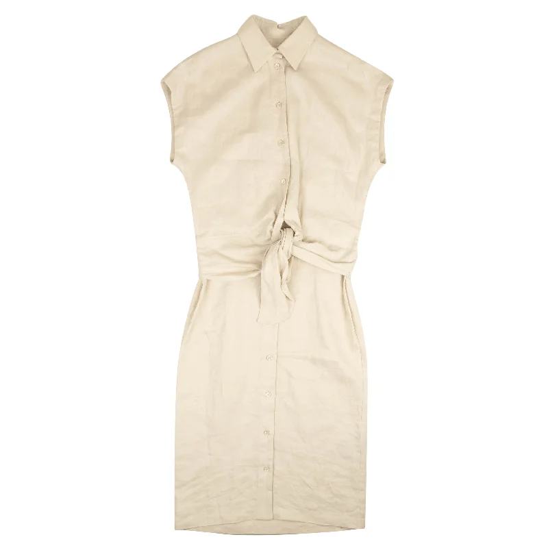 Quick Sale shift dressBeige Button Down Sleeveless Shirt Dress