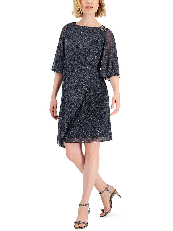 Exclusive Deal fitted dressWomens Beaded Knee Cocktail and Party Dress