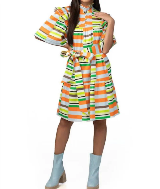 Don’t Miss Out wrap-around dressMaisie Dress In Retro Stripe