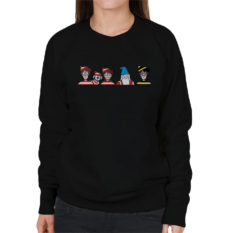 Lowest Price modern athletic hoodieWhere's Wally Character Heads Women's Sweatshirt