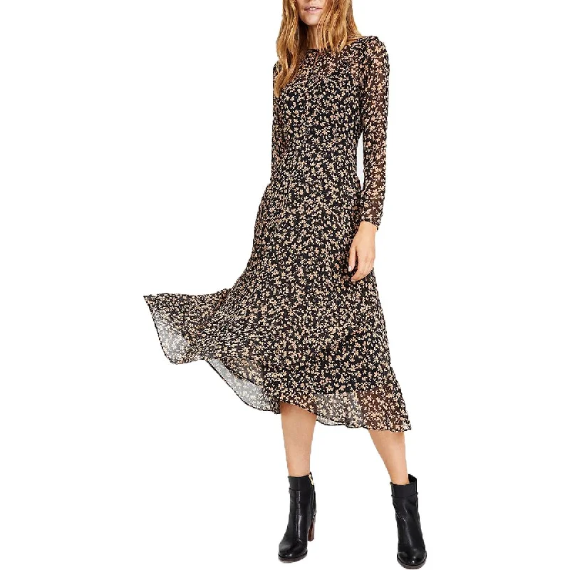 Savings Alert ashionable dressTommy Hilfiger Womens Chiffon Faux Wrap Midi Dress