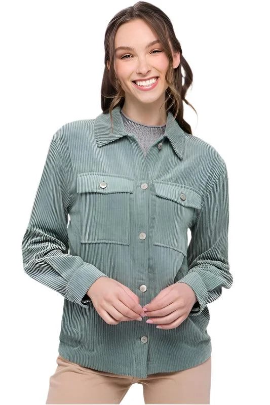 Get It Before It’s Gone sleek jacketCorduroy Button Down Jacket With Pockets