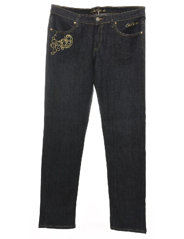 Major Savings breathable jacketBlack Embroidered Y2K Style Jeans - W34 L30