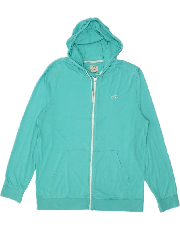 Price Reduction VANS Mens Zip Hoodie Sweater XL Blue Cotton