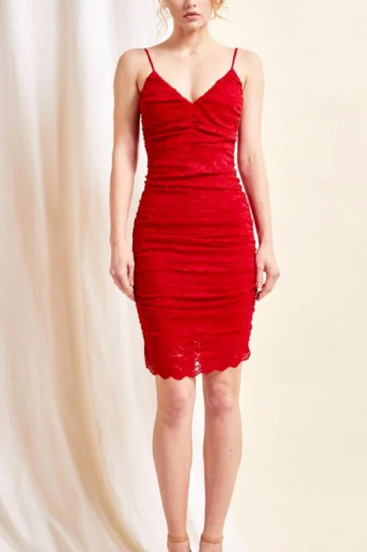 Today’s Special pleated dressRed Lace Mini Dress