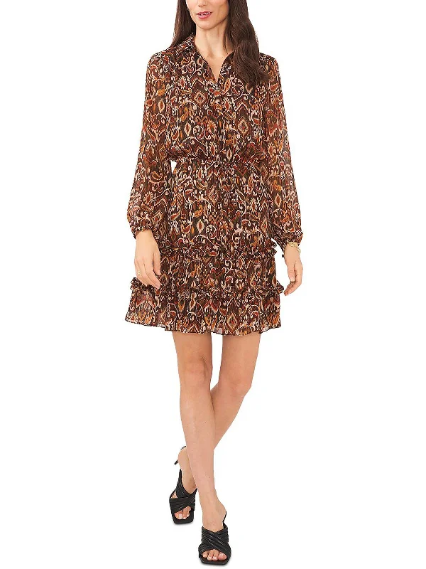 Crazy Savings bohemian dressPetites Womens Printed Mini Fit & Flare Dress